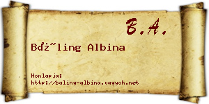 Báling Albina névjegykártya